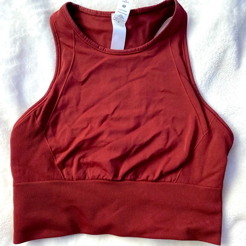 Lulu lemon maroon long sports bra